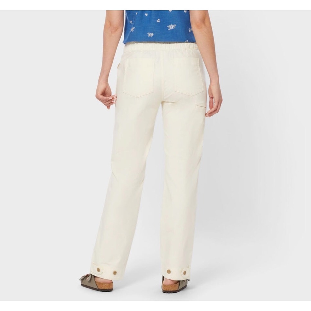 Duluth NEW! Women's Dobby Pull-On Tie Waist Pants In Antique White Sz 6L - Picture 2 of 8